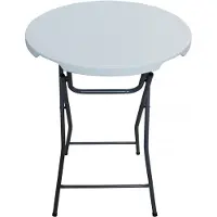 HABITAT ET JARDIN Table haute pliante en plastique Ø 80 cm "Lili" - blanc