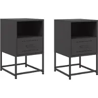 vidaXL Tables de chevet 2 pcs noir 36x39x60,5 cm acier