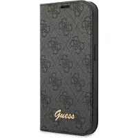 GUESS GUBKP14XHG4SHK iPhone 14 Pro Max 6,7" czarny/black book 4G Vintage Gold Logo (Apple iPhone 14 Pro Max), Coque pour téléphone portable, Noir