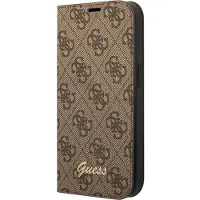 GUESS GUBKP14XHG4SHW iPhone 14 Pro Max 6,7" brązowy/brown book 4G Vintage Gold Logo (Apple iPhone 14 Pro Max), Coque pour téléphone portable, Marron
