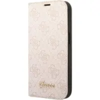 GUESS GUBKP14XHG4SHP iPhone 14 Pro Max 6,7" różowy/pink book 4G Vintage Gold Logo (Apple iPhone 14 Pro Max), Coque pour téléphone portable, Rose