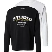 Jack & Jones T-Shirt 'JJYUKI' beige / noir / blanc