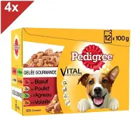 Pedigree 48 Sachets Fraîcheur En Gelée 4 Variétés Pour Chien 100g (4x12)