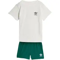 Adidas Originals Regular Wide Rib Short T-shirt Set Vert,Blanc 3-4 Years Enfants