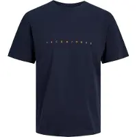 Jack & Jones T-Shirt 'JJEStar' bleu marine / orange