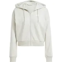 Adidas Essentials 3 Stripes French Terry Full Zip Sweatshirt Beige 2XS Femme