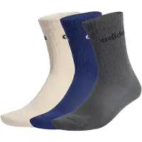 Adidas Chaussettes de sport 'Linear Crew Cushioned 6 Pair Pack' bleu marine / gris foncé / blanc