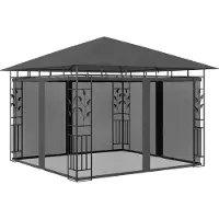 Syfax Belvédère avec moustiquaire 3x3x2,73 m Anthracite 180 g/m²