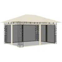 Syfax Belvédère avec moustiquaire 4x3x2,73 m Crème 180 g/m²