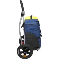 Bellelli Chariot d'achat pour vélo - Chariot pour vélo - Remorque pour vélo - Red Loon B-Tourist Blue Bag - 45 litres - capacité de charge 25kg - Chariot d'achat XXL