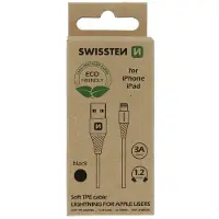 Swissten Câble de données usb/lightning noir 1,2m (eco pack)
