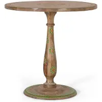 GINER Y COLOMER Table à manger ronde en bois manguier peinte à la main