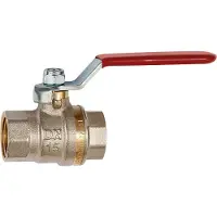 RIEGLER Kugelhahn Standardausführung roter Hebel IG/IG Messing vernickelt G 1 1/4 (32 mm)