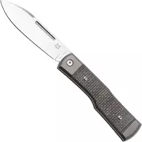 FOX Gunstock FX-558 BI Satin Böhler M390, Bison Yuta Micarta, couteau de poche slipjoint