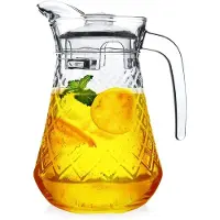 By Lille Vilde Pichet en verre avec couvercle, 1,4 L, moulé, avec bec verseur pratique, Conteneurs de service, Transparent