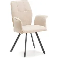 CALICOSY - Lot de 2 fauteuils en tissu avec pieds en métal noir L62 cm - MERY