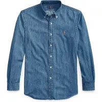 Ralph Lauren Chemise bleu denim / noisette / blanc