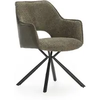 CALICOSY - Lot de 2 fauteuils en tissu avec pieds en métal noir L62 cm - MARIEL