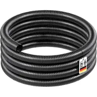 Wiltec Tuyau spiralé de refoulement aspiration - 25 m - Noir Flexible - Ø 25 mm (1") - avec Spirale de renforcement - évcuation, écoulement, drainage, arrosage sous pression