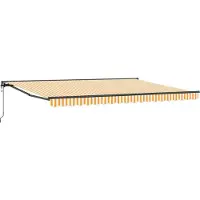 vidaXL Cadre de store jaune et blanc 450 x 300 cm