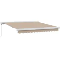 vidaXL Store à enrouleur beige 300 x 250 cm en lin et aluminium