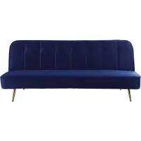 HABITAT ET JARDIN Canapé Clic Clac en velours "James" - 180 x 83 x 75 cm - 3 places - Bleu foncé