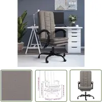 The Living Store Chaise de bureau avec fonction chaise longue Taupe Tissu
