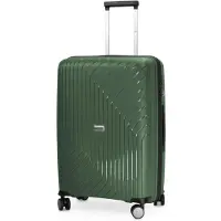 Hauptstadtkoffer TXL - valise ultralégère, valise à roulettes de taille moyenne valise de voyage taille M, trolley rigide robuste 4 roues très léger, TSA, 66 cm, 73 L,Vert foncé