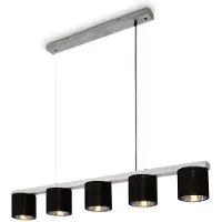 Briloner Leuchten LURI - Suspensions - 4736054 - R glable en hauteur - Silver-Crafted - Bois - Douille E14 max. 25 watts - 5 flammes - 110 x 15 x 136 cm