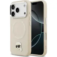 Karl Lagerfeld Karl Pin Magsafe Iphone 17 Pro Max Phone Case Beige