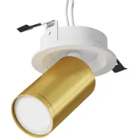 Maytoni Focus S plafonnier, lampe de plafond GU10 12,3cm blanc / or mat (GU10)