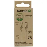 Swissten Câble de données USB-C/Lightning 1,2 m, blanc (ECO PACK) - 8595217475663