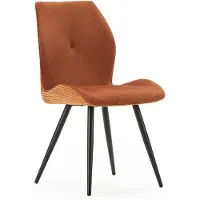 CALICOSY - Lot de 2 chaises en tissu avec pieds en métal noir L45 cm - ADAYA