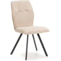 CALICOSY - Lot de 4 chaises en tissu avec pieds en métal noir L47 cm - MERY