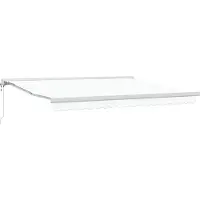 vidaXL Store à enrouleur blanc 400 x 300 cm en tissu et métal