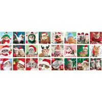 Eurographics Puzzle Calendrier de l'Avent - Christmas Whiskers, chats, 24 x 50 pièces, 8924-5922