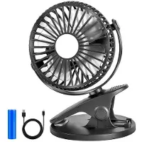 Generique Mini ventilateur Portable à Clip, chargement USB, pour bureau, extérieur (noir)
