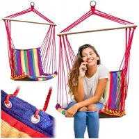 Zolta Fauteuil suspendu, balançoire suspendue, chaise suspendue pour jardin, balcon, salon - hamac jusqu'à 120 kg Jaune 50x100 cm