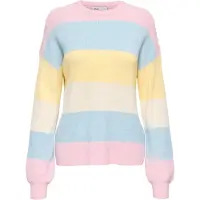 ONLY Pull-over 'ONLAtia' beige clair / bleu clair / jaune pastel / rose