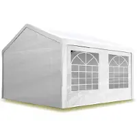 TOOLPORT Tente de réception 3x3 m pavillon Blanc bâche PE 350 N imperméable Tente de Jardin