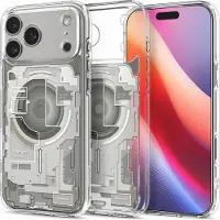 Spigen Ultra Hybrid Zero One MagSafe (Apple iPhone 17 Pro), Coque pour téléphone portable, Transparent, Argent, Gris