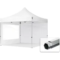TOOLPORT 3x3 m Tonnelle pliante Alu, PES 800, côtés panoramiques, blanc