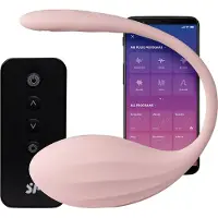 Satisfyer Ribbed Petal Connect App Oeuf Vibrant Black 23 cm