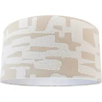 QAZQA Abat-jour en tissu blanc avec rayures beiges 50/50/25
