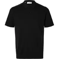 Selected Berg Short Sleeve Polo Noir M Homme