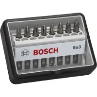 Bosch Jeu de 8 embouts de vissage, Robust Line, Sx PH/PZ, version extra-hard (Cruciforme Phillips PH)