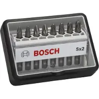Bosch Jeu de 8 embouts de vissage, Robust Line, Sx PZ, version extra-hard (Croix Pozidriv PZ)