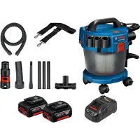 Bosch Aspirateur sans fil GAS 18V-10 L / 2x batterie 4,0 Ah + chargeur y compris kit d'accessoires 14 pièces