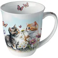 Ambiente Mug Chatons Et Papillons En Porcelaine Fine 400 Ml