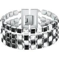 Karl Lagerfeld - Bracelet De Cristaux Superposés, Femme, Argent, Taille: One Size